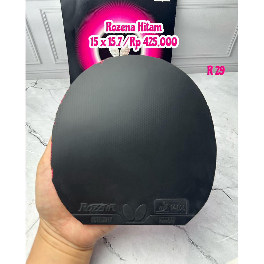 SECOND KARET BET BAT BAD PINGPONG TENIS MEJA ROZENA HITAM