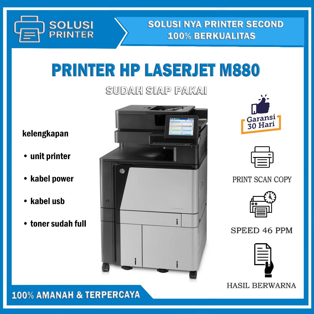 Printer hp color Laserjet enterprise flow mfp M880 Printer A3 print scan copy berkualitas sudah siap