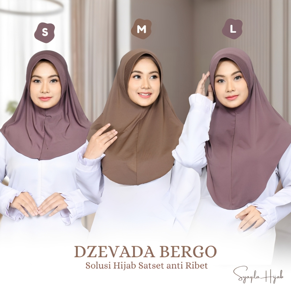 HIJAB INSTAN BERGO SPORT [ PET TEBAL ] UKURAN M | BERGO PET TEBAL JERSEY | BERGO PET BESAR