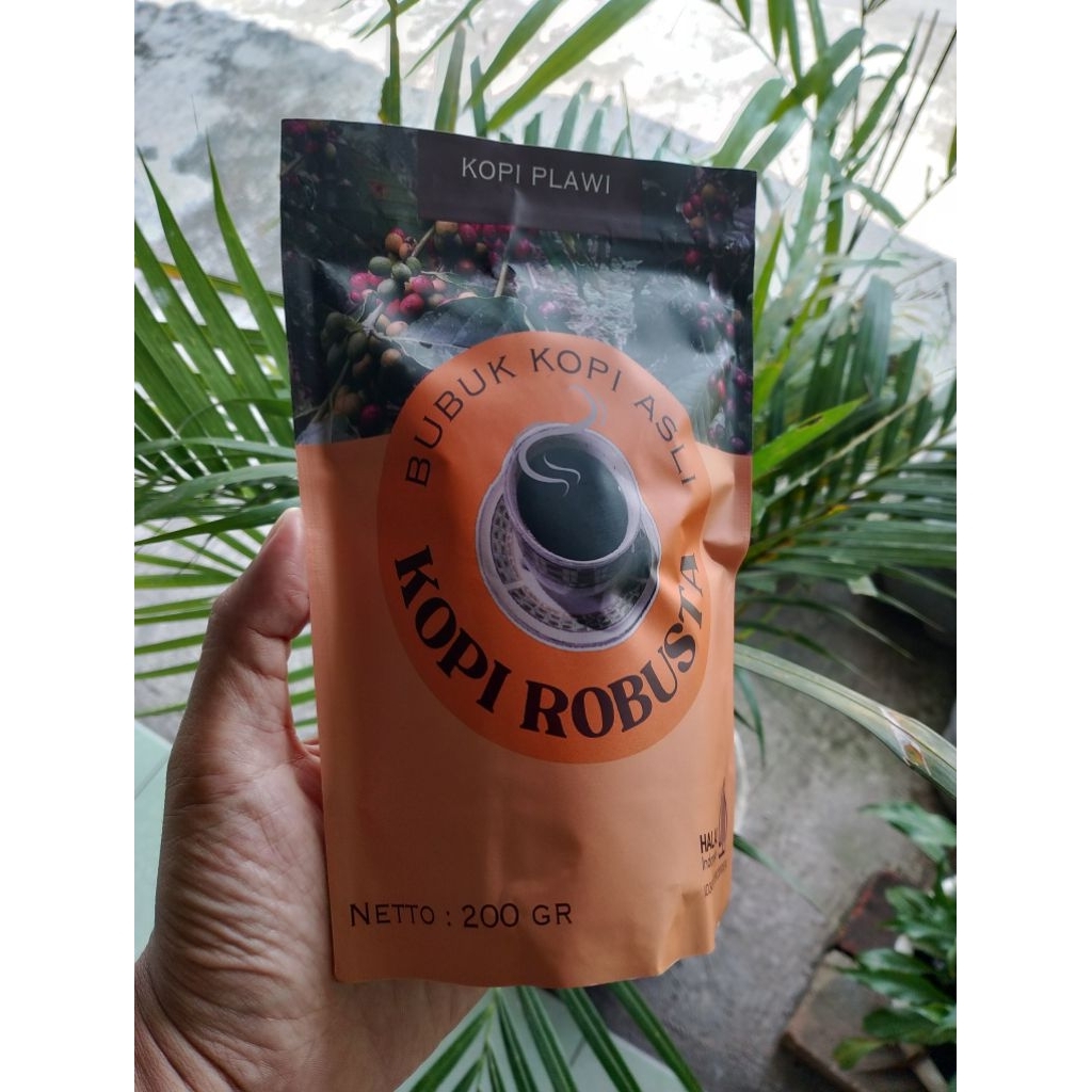 Kopi Lahat Sumatera Selatan - Kopi Plawi, Kopi Bubuk Robusta Asli 200gr
