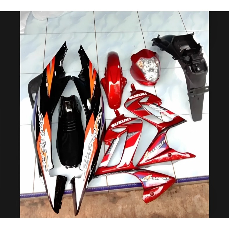 COVER BODY FULLSET BODY HALUS SATRIA FU LAMA THAILAND MERAH HITAM