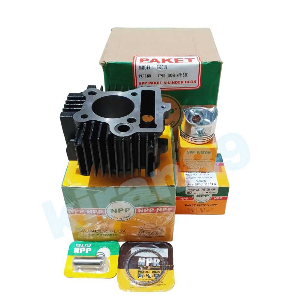 Blok seher cylinder boring set plus piston kit Shogun R Lama Shogun 110 Shogun Kebo 30D ORI NPP