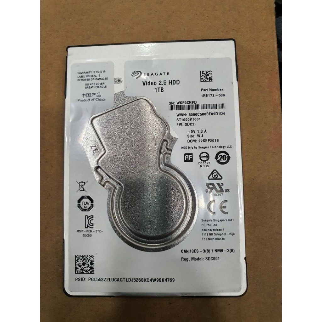 Harddisk Laptop 2,5" Seagate HDD 1TB Slim ST1000VT001 SATA III 6Gb/s 5400RPM Cache 128 MB Baru