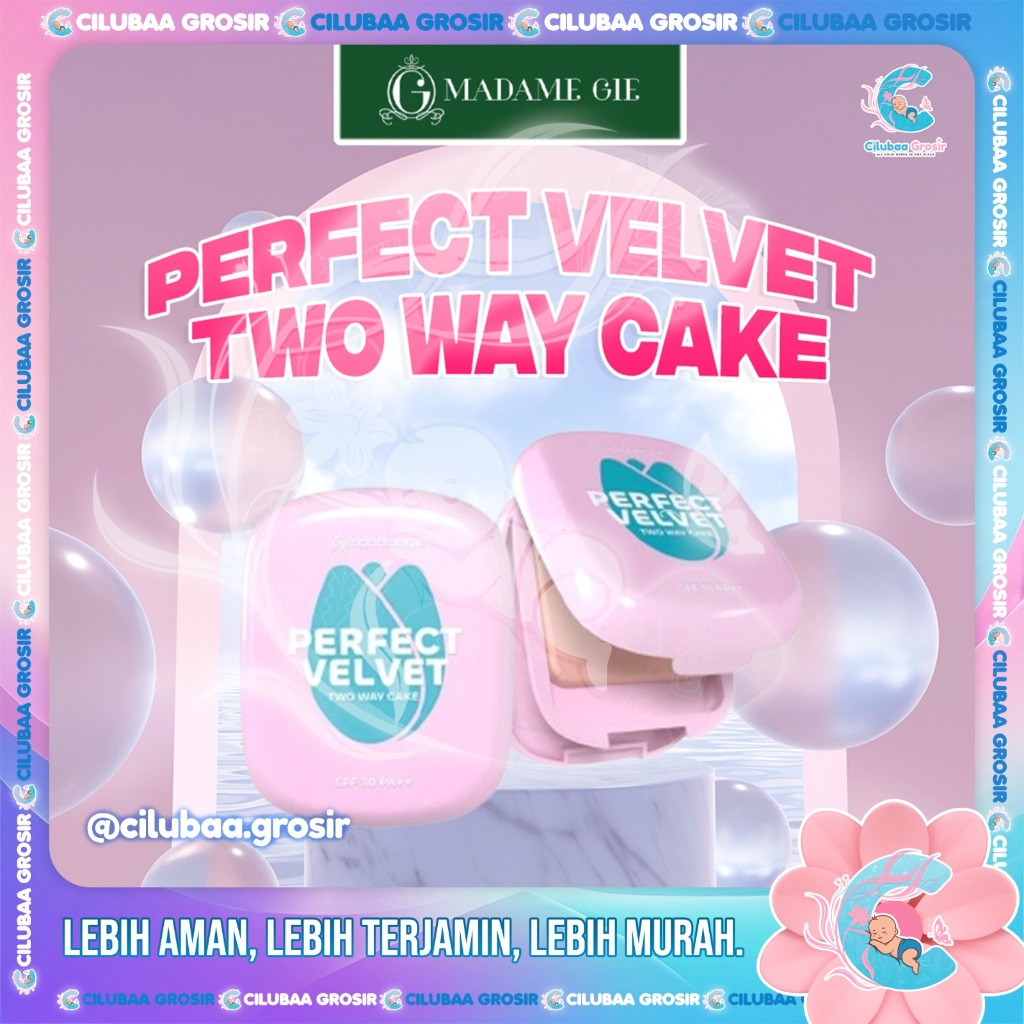 Madame Gie Perfect Velvet SPF 30PA++ Two Way Cake || MakeUp Bedak Padat BPOM
