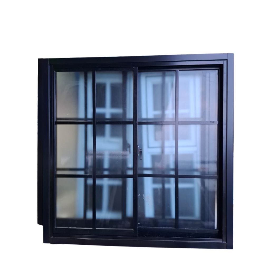 JENDELA SLIDING ALUMINIUM  DUA DAUN ORNAMEN uk L80 x T120