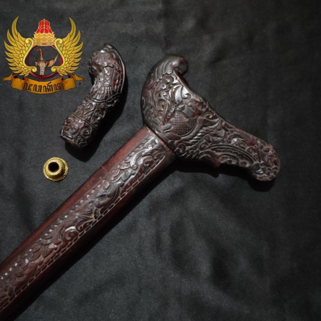 Set Warangka Kris Ukiran Model Madura Bahan Kayu Jati