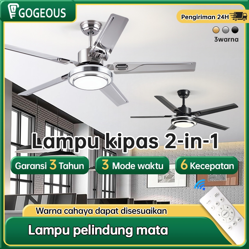 COD lampu kipas angin gantung plafon 42/48/52 inci kipas lampu gantung plafon remote lampu kipas led