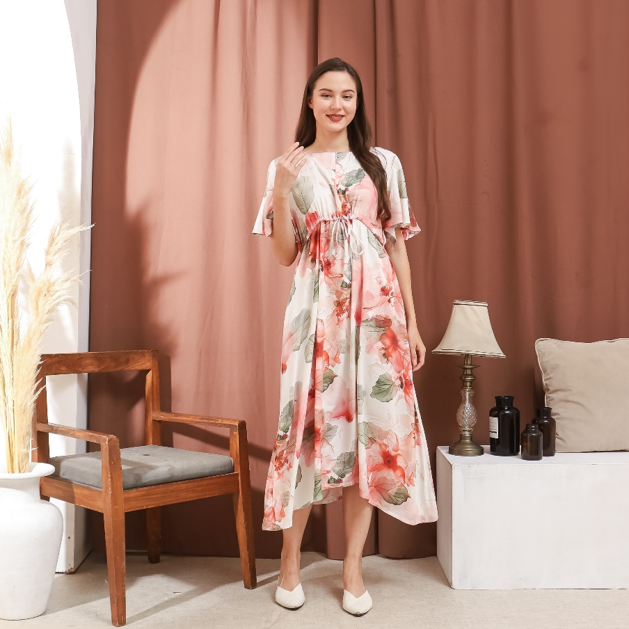 Lalucuku Daster Viona Series Baju Home Dress Wanita Busui Tie Dye Baju Tidur Lengan Pendek Kekinian
