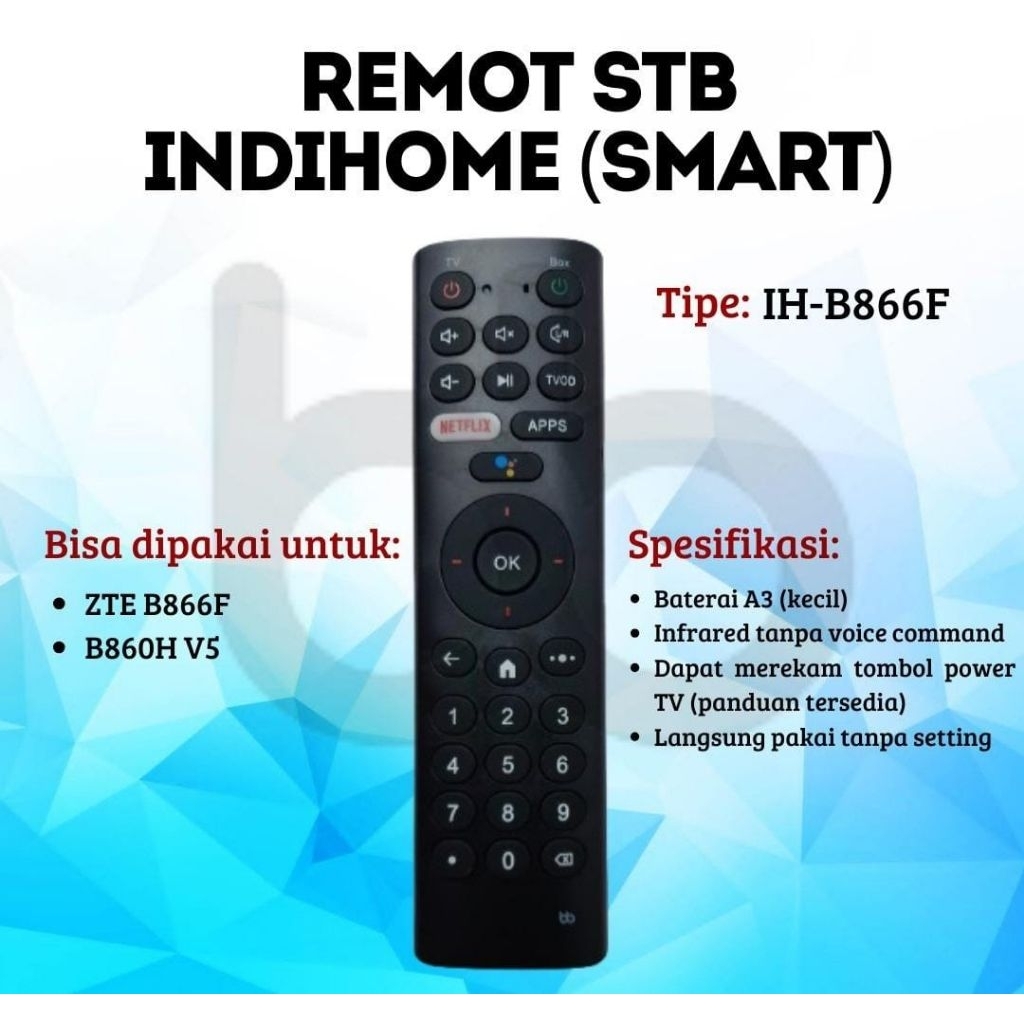 REMOT REMOT STB INDIIH0ME SMART ZTE B866F, B860H V5 NON VOISE