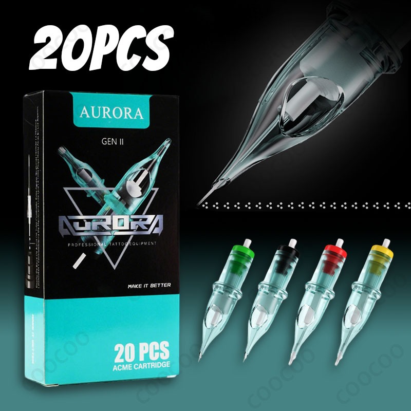 Jarum Tato AURORA 20Pcs/Jarum Tatto Catridge Tipe CM / RL/Box Cartridge Tattoo Needle/Jarum Catridge