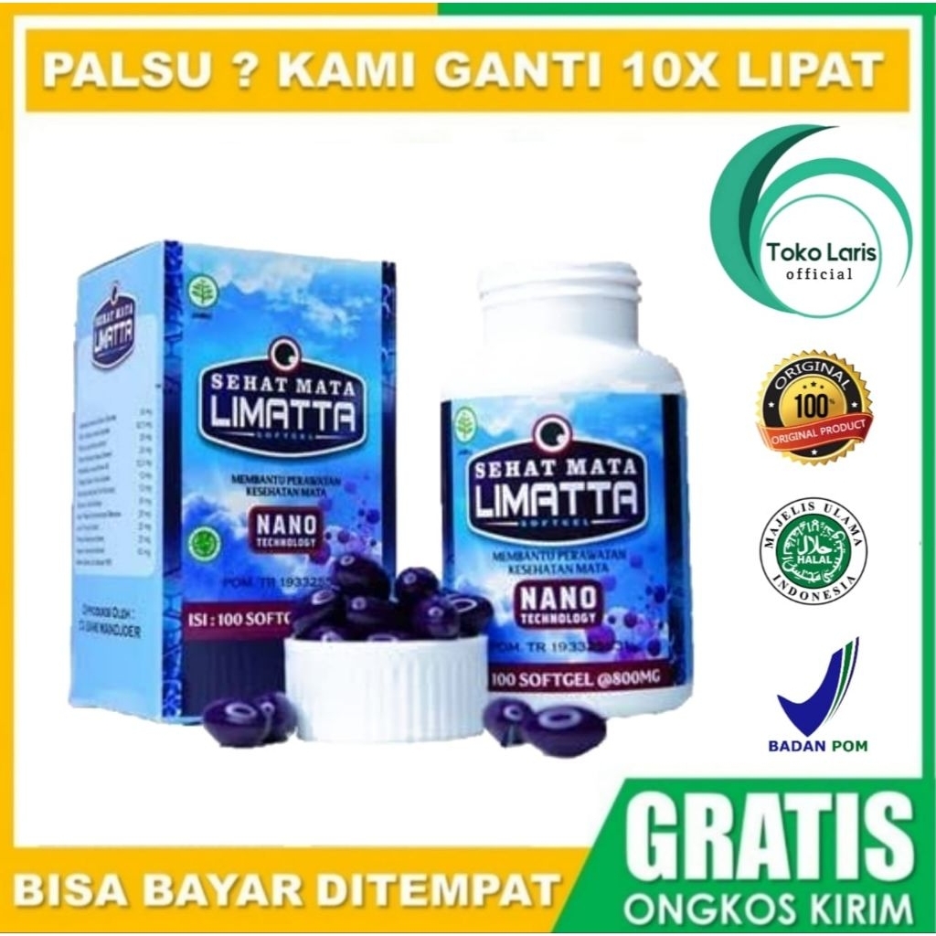 LIMATTA 100 Softgel Obat Mata Limatta - Mengatasi Mata Minus, Katarak, dan Glaukoma