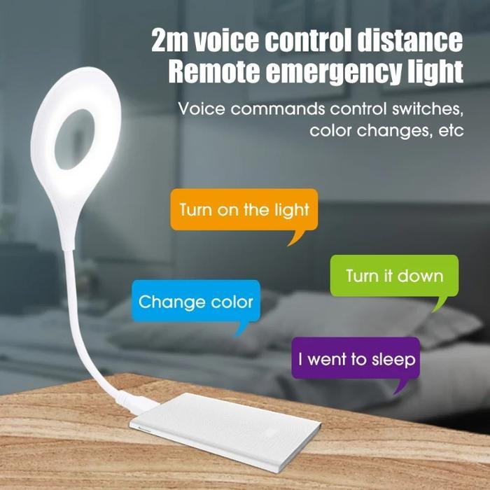 Lampu Baca USB Portable LK-50 Lampu Belajar / Lampu Smart LED Voice Command Lamp Reading Desk Night 
