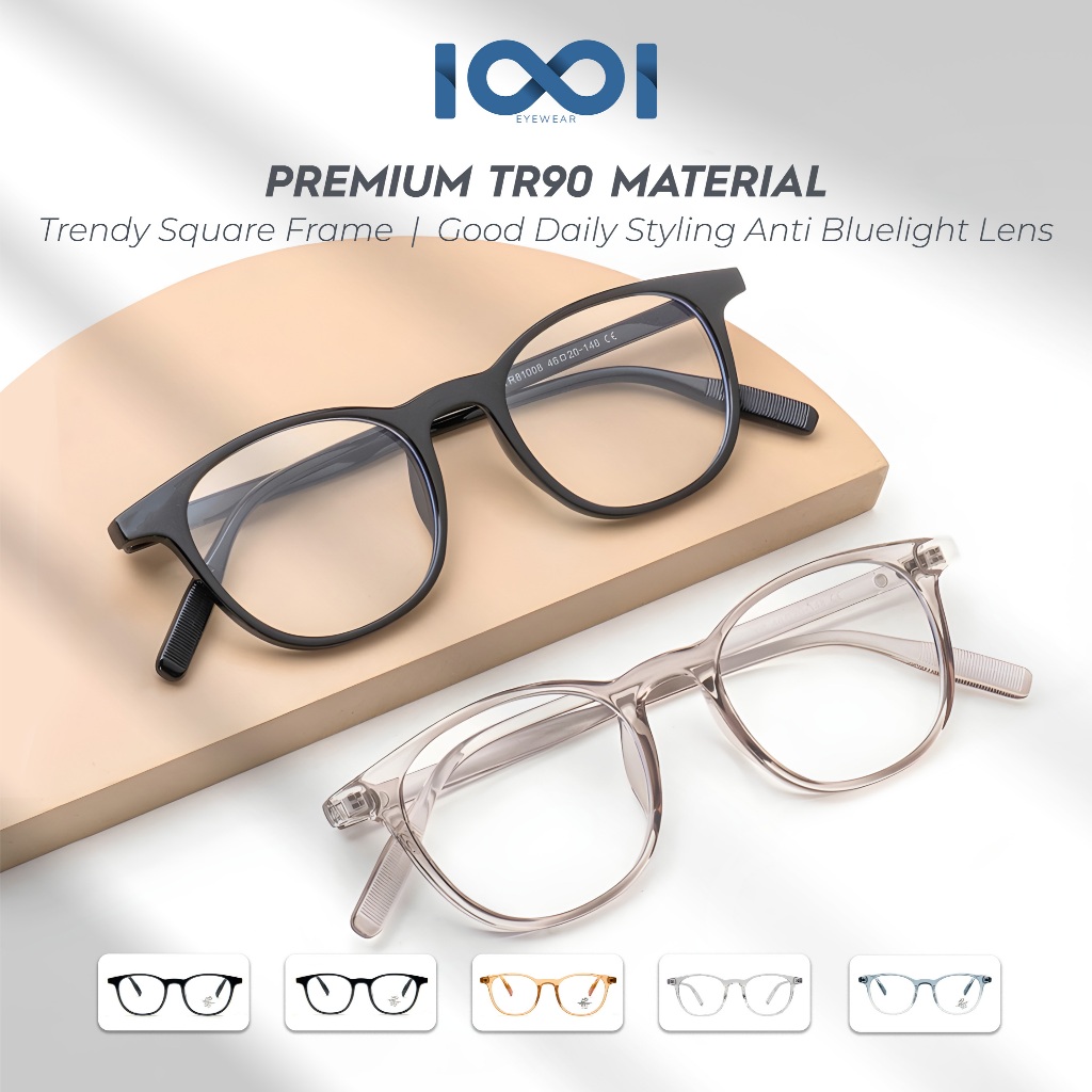 IOOI Eyewear - Kacamata Oval Bahan Metal Lensa Anti Radiasi Blueray Photocromic Pria Wanita 81008