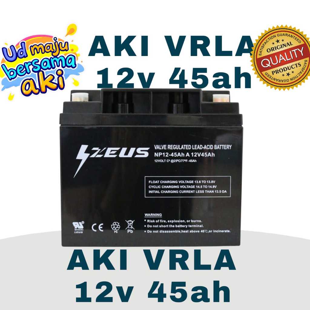 Aki Vrla 12V45Ah Aki UPS Solar Panel Aki Vrla  12V 45Ah Aki Kursi Roda Elektrik