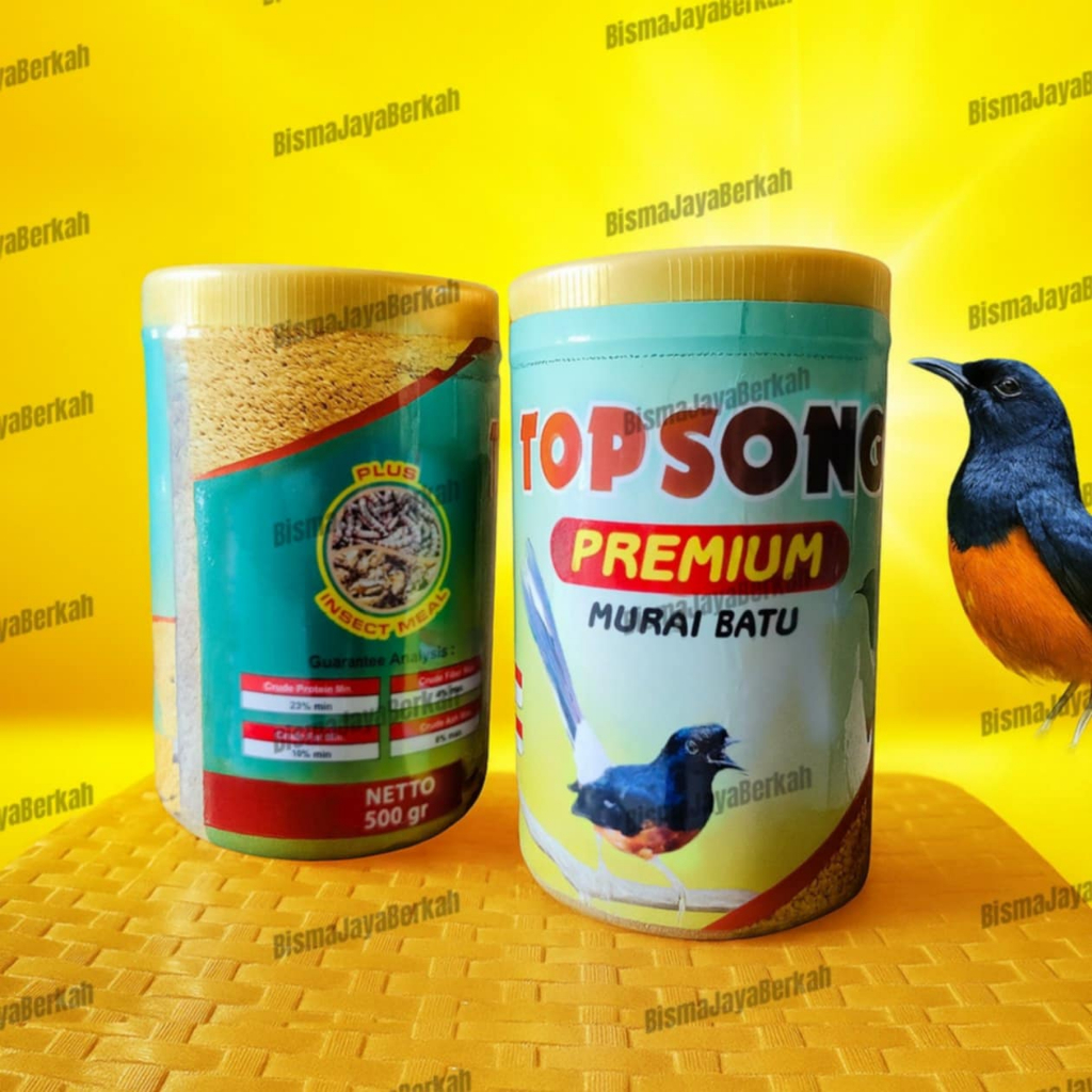 Topsong Murai Premium 1 Toples Voer Makanan Burung Pemakan Serangga Murai Kacer Wambi Protein Tinggi