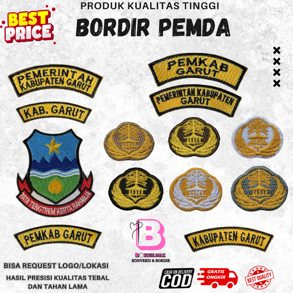 Bordir Atribut PNS ASN Garut Lengkap