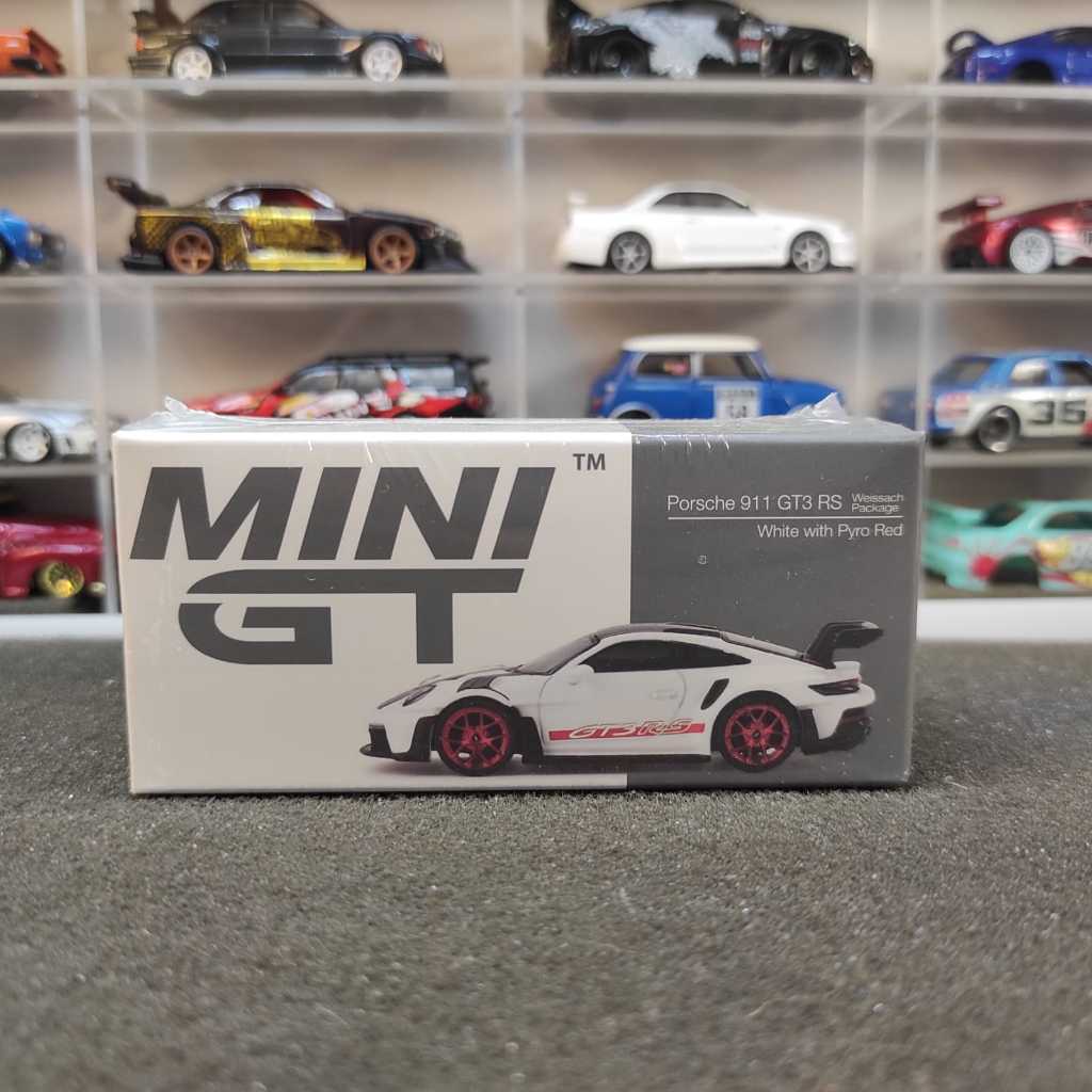 Mini GT 706 Porsche 911 (992) GT3 RS Weissach Package White with Pyro Red