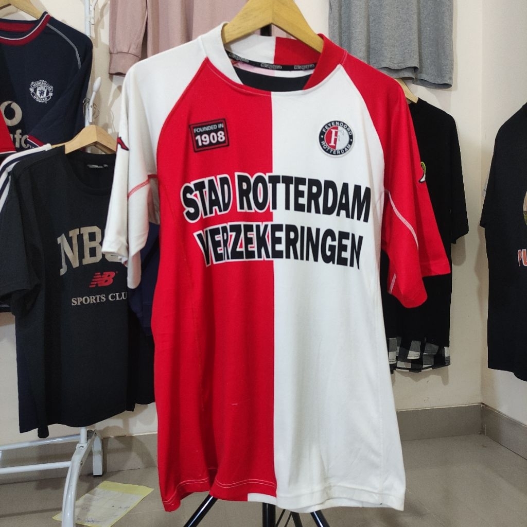 Kaos Jersey Bola Vintage VTG Lawas Kappa Feyenoord Home 2002 Size L Original Authentic