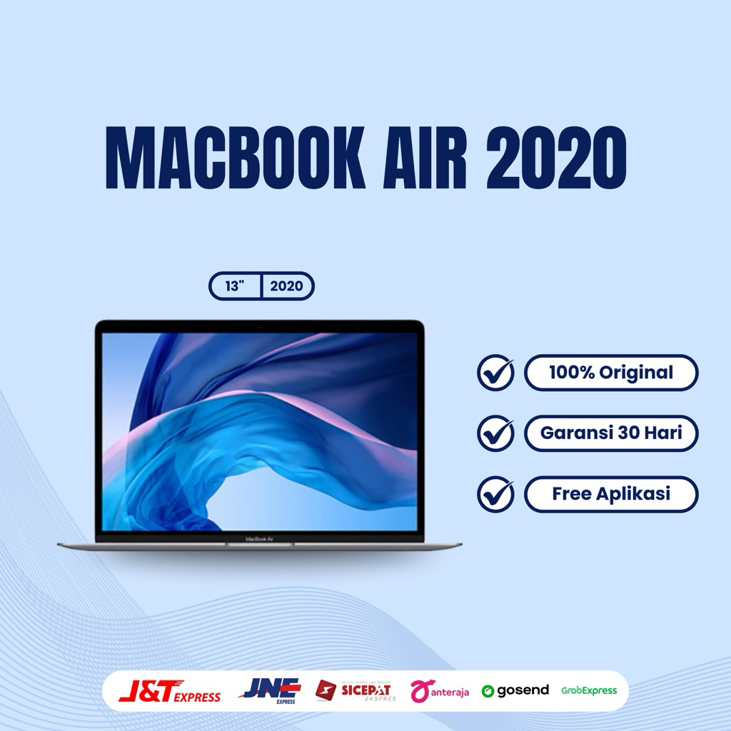 Macbook Air Retina 2020 (13 Inch) Intel Core i3 & i5 || Ssd 128gb / 256gb / 512gb Second Original