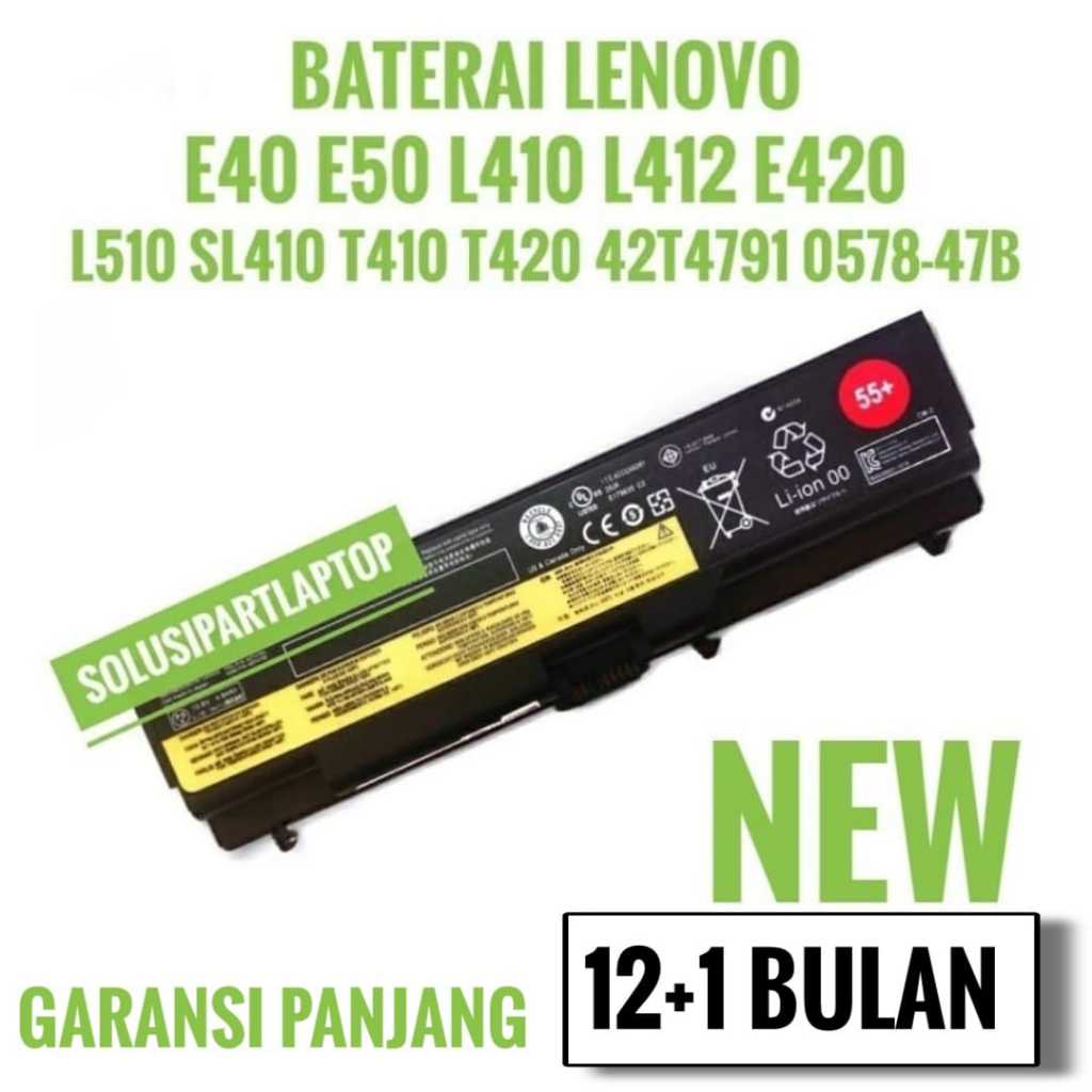 Baterai Battery Laptop Thinkpad SL410 L410 L412 L420 L421 L510 T410 T420 T510 W520