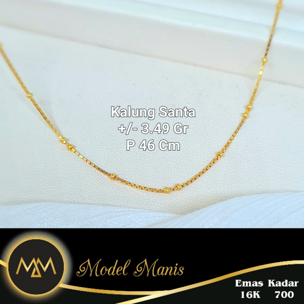 Kalung Jedar Santa Kaca Kuning 700 kadar 16k