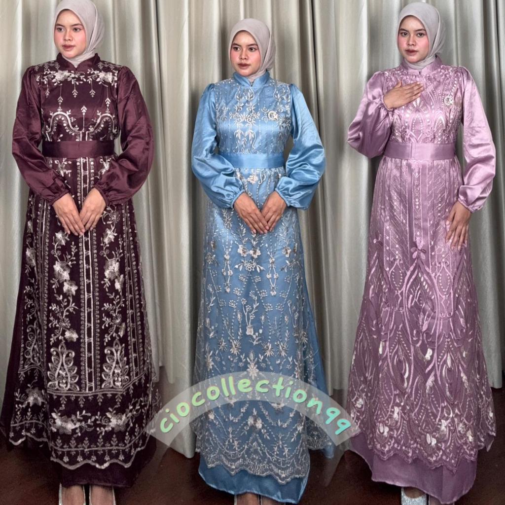 Gamis Barella Kondangan Simple Elegan Gamis Remaja Kekinian Dress Wanita Muslim Lebaran