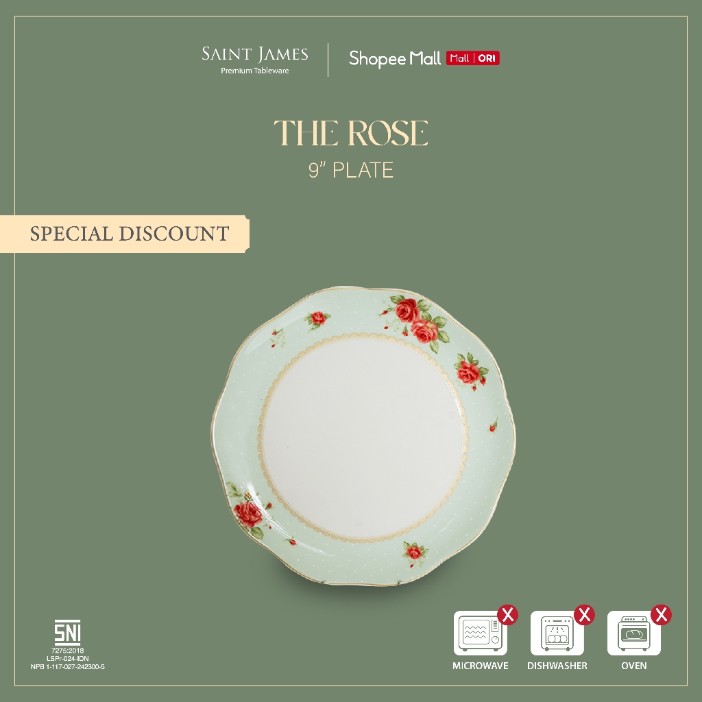 Saint James The Rose 9 inch Plate