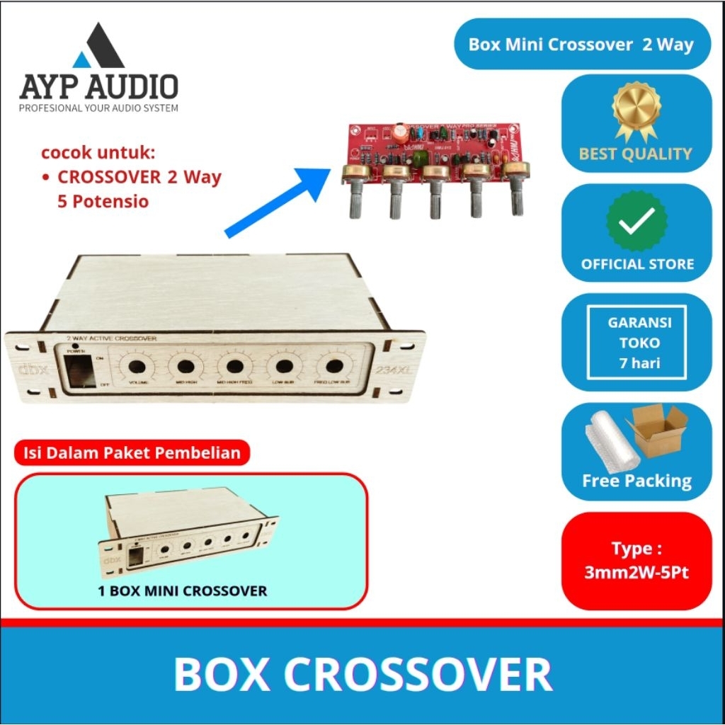 Box Mini Crossover 2 Way cocok untuk miniaturan Amplifier