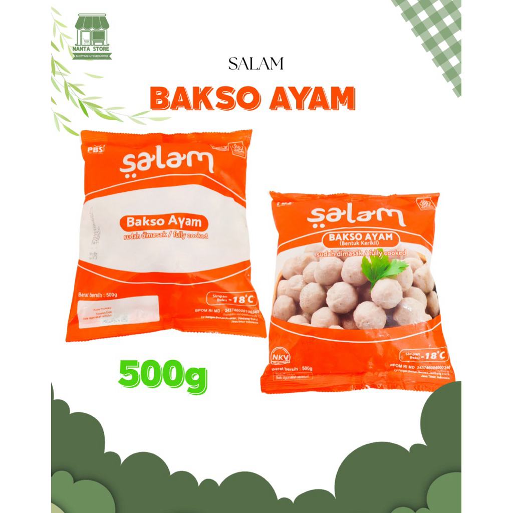 Salam Bakso Ayam Kerikil 500gr/ Bakso Ayam Enak Mura 500gr