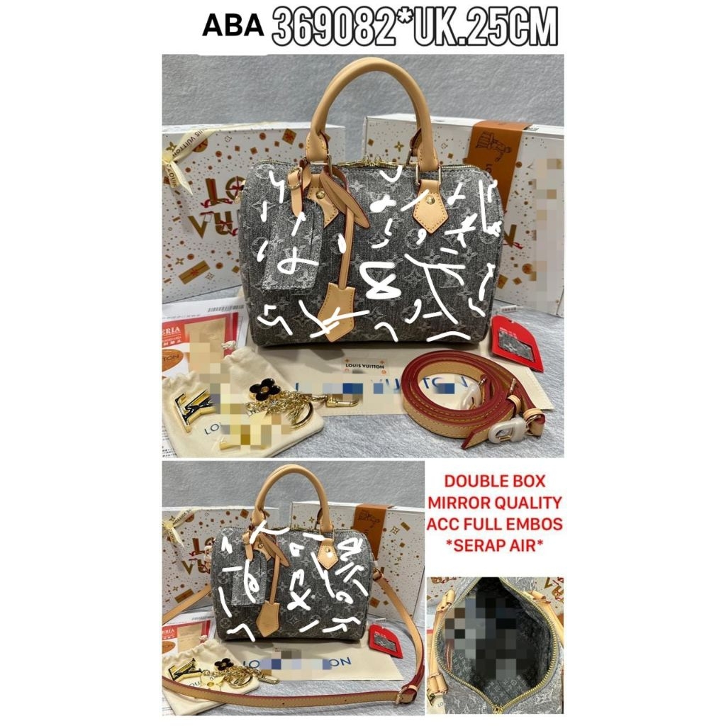 Kingsbaggirlstorie II Tas Speedy Denim Serap Air Uk25cm ada Microchip Include box double