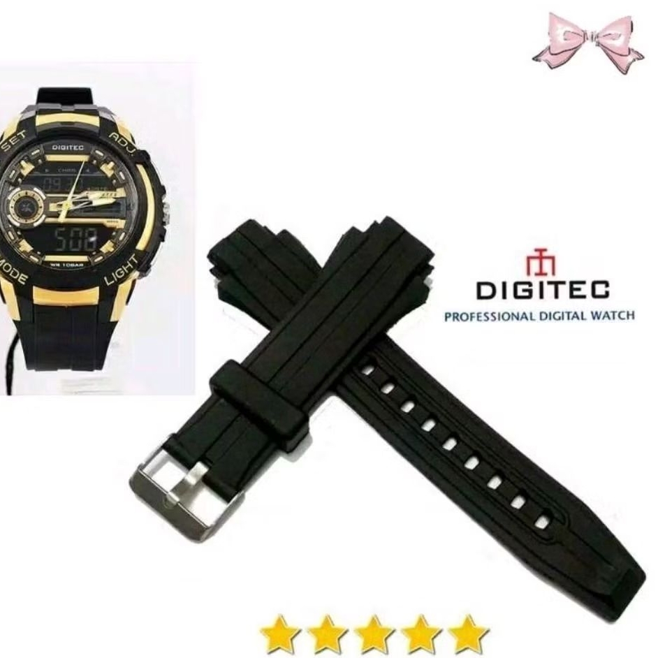 STRAP TALI JAM DIGITEC DD-5016T DG 5016 T DG5016-T WARNA HITAM FREE 2 PEN
