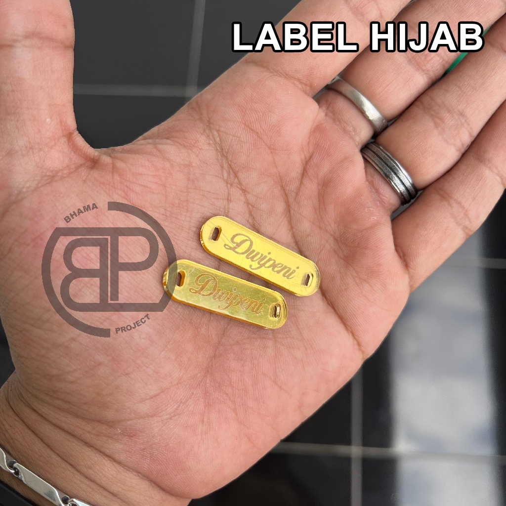 LABEL HIJAB AKRILIK / LABEL HIJAB CUSTOM