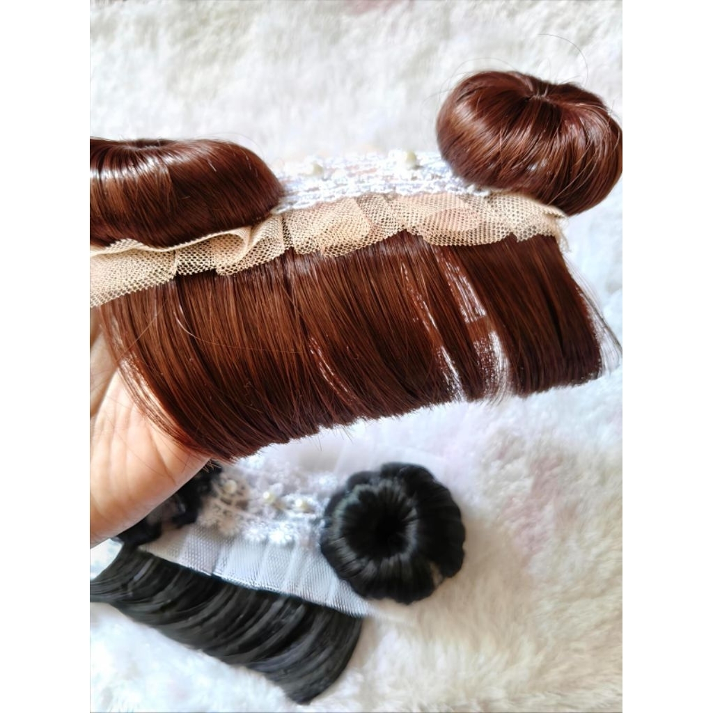 Bandana wig poni bayi perempuan bando wig poni bayi lucu