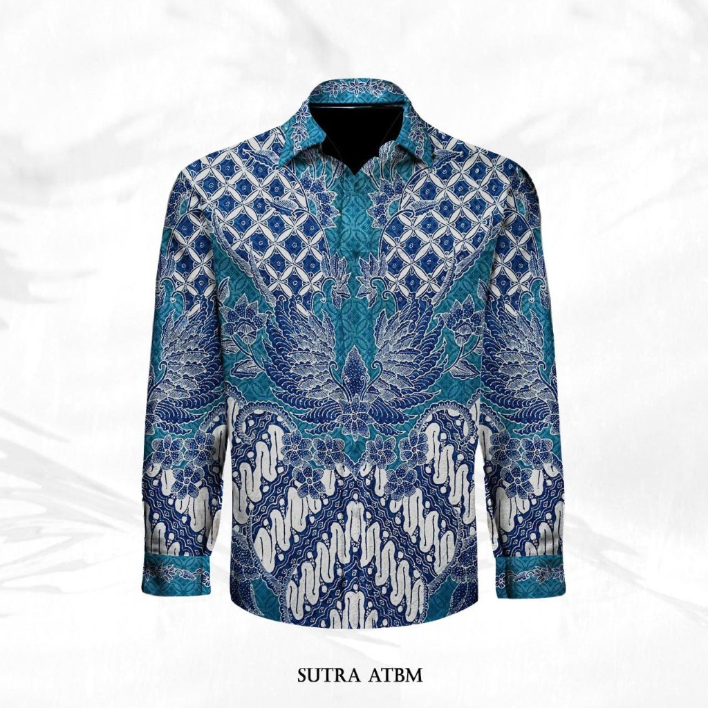 Kain Pola Kemeja Batik Tulis Sutra ATBM batik tulis halus kain sutra bertekstur-MS987