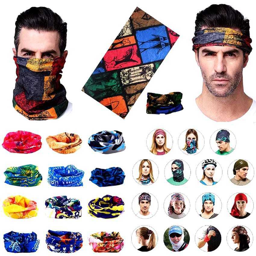 1 Pcs Masker B4ff Bandana Motif dan Hitam Polos Multy Fungsi/Masker  Buff Berkendara