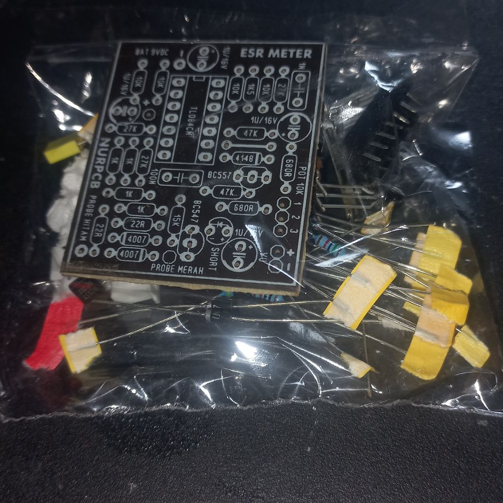 paket ESR siap solder DIY analog PCB & komponen alat tes elko TL084 tester meter