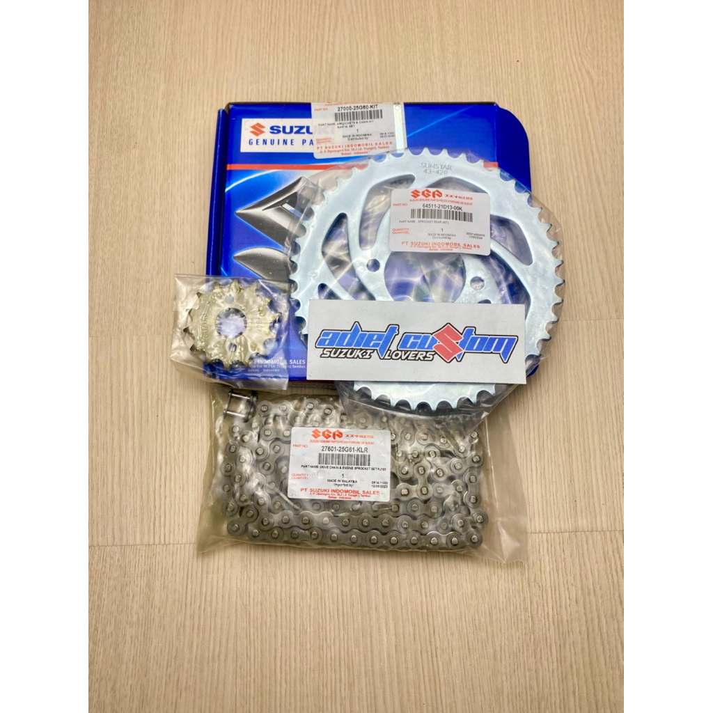 GEAR GIR RANTAI SET SATRIA FU 150 OLD CBU CKD BARONG ORIGINAL ORI ASLI SUZUKI SGP 27000-25G60-KIT