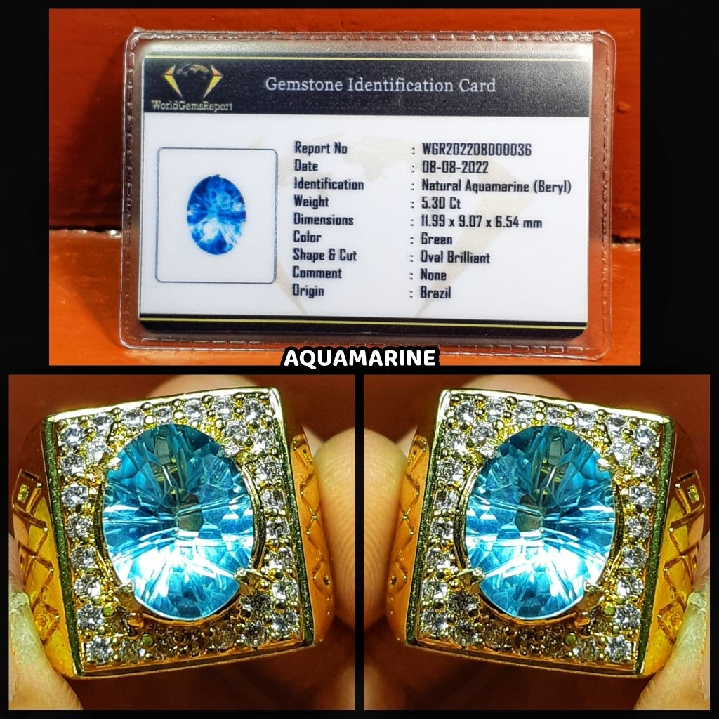 natural batu permata Aquamarine brazil super