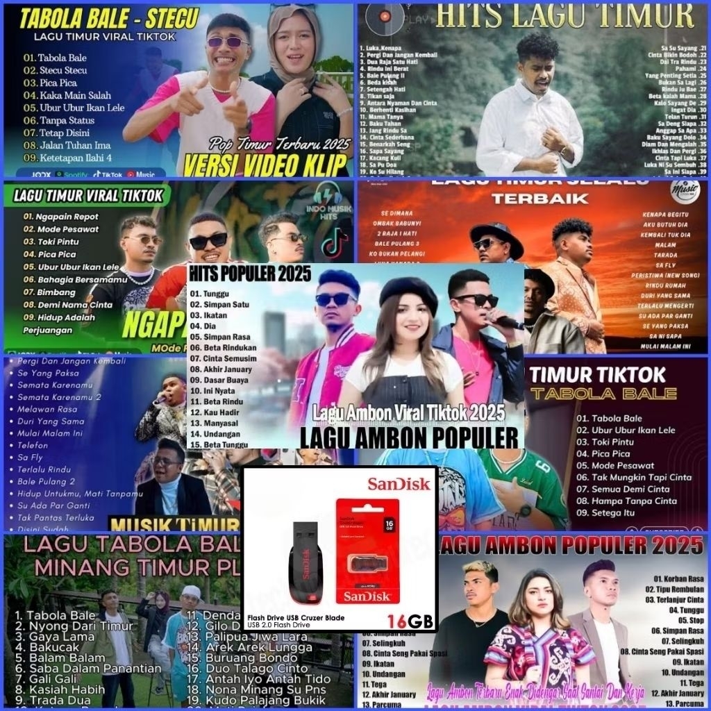 USB MP3 MOBIL FLASHDISK 16GB ORIGINAL MP3 ISI LAGU DJ TERVIRAL