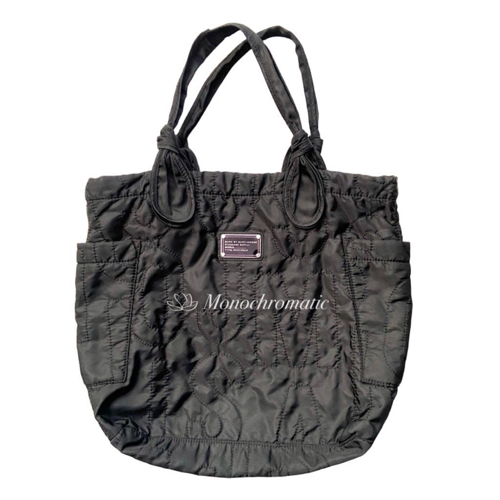 Authentic Original Preloved Marc by Marc Jacobs MJ Pretty Nylon Large Quartz Black Tate Tote Bag