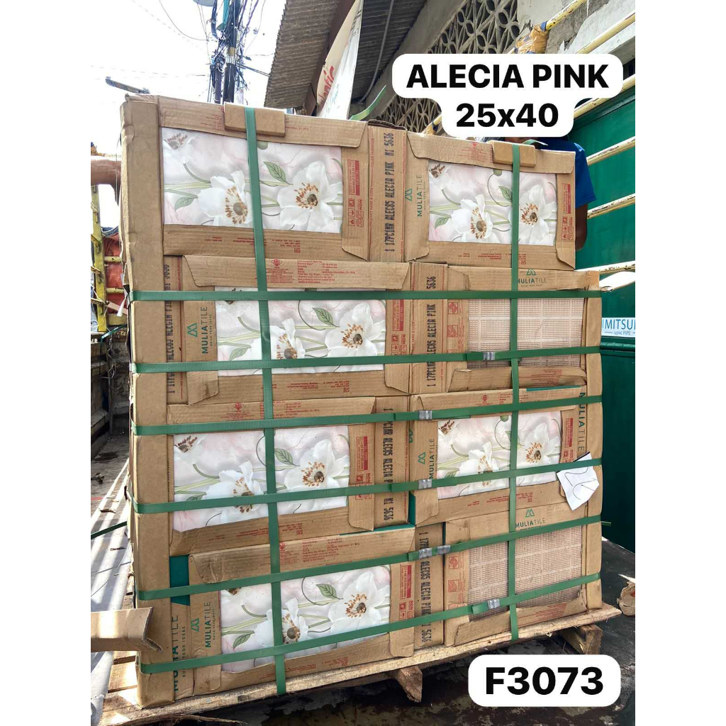ALECIA SERIES UK.25X40 GLOSSY MOTIF BUNGA KERAMIK DINDING LANTAI MULIA TILE