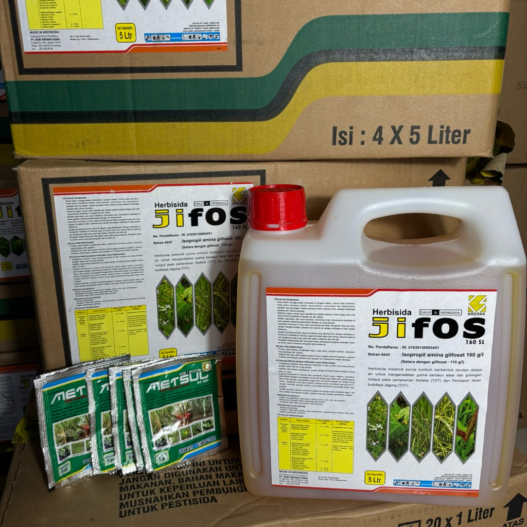 HERBISIDA SISTEMIK JIFOS 160SL Kemasan 5 Liter Racun Rumput Liar