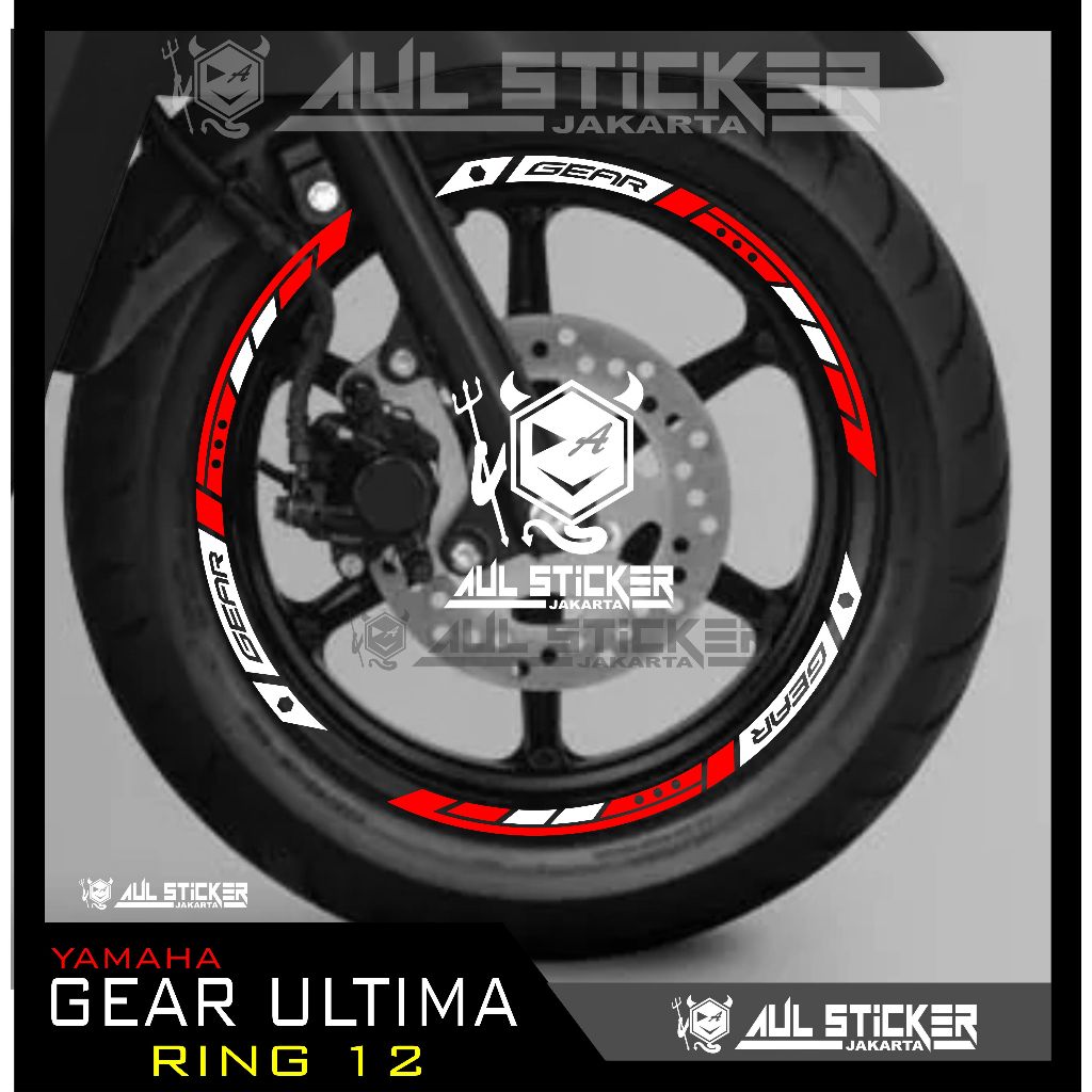 STICKER VELG ( 204 ) YAMAHA  GEAR ULTIMA RING 12, EGO GEAR, GEAR 125 RING 14 SET DEPAN BELAKANG