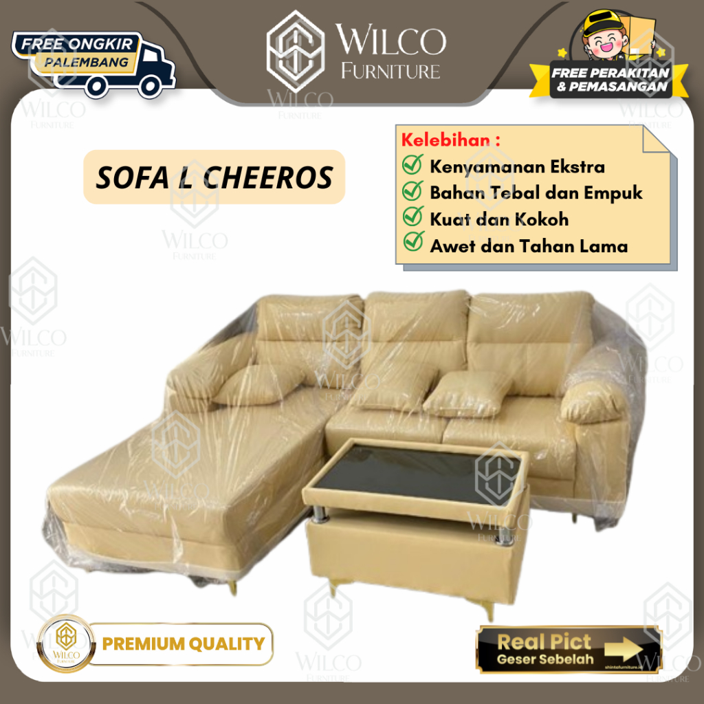 Sofa Tamu L Cheeros | Sofa Sudut L SOfa Kantor | Sofa Kursi Tamu Mewah Empuk