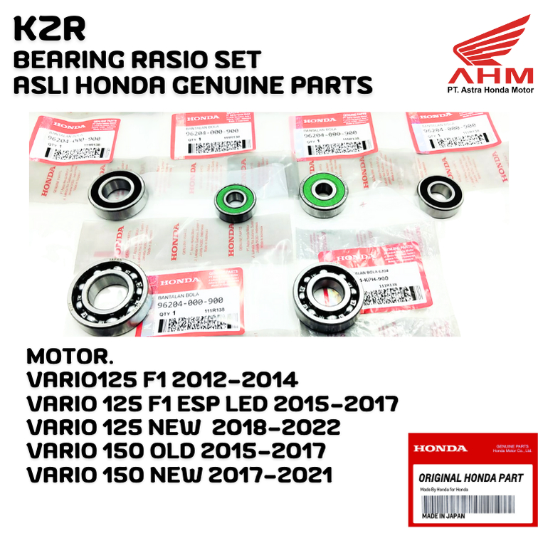 KZR BEARING RASIO SET HONDA VARIO 125, BEARING RASIO SET HONDA VARIO 125 OLD, BEARING RASIO SET HOND