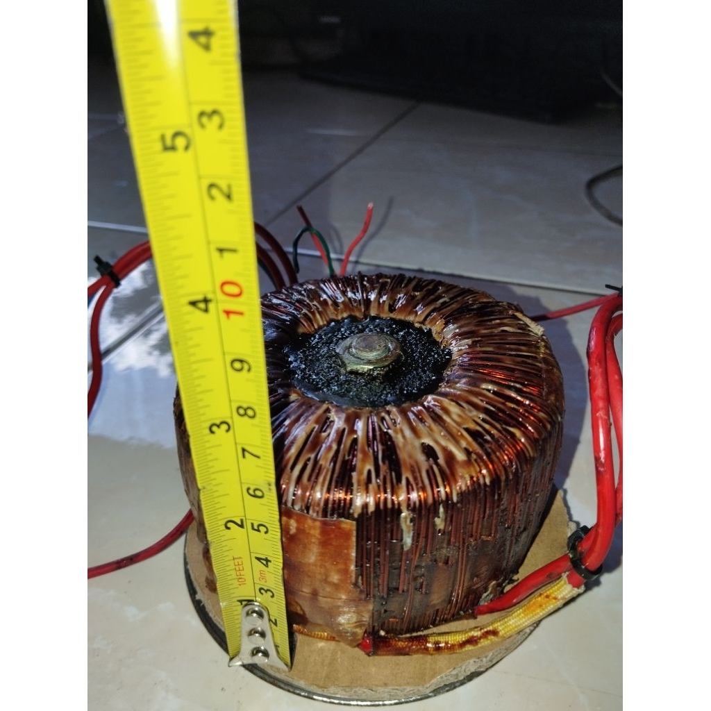 Trafo Toroid Diameter 10 cm , 5A CT 42 V Tembaga Helenic