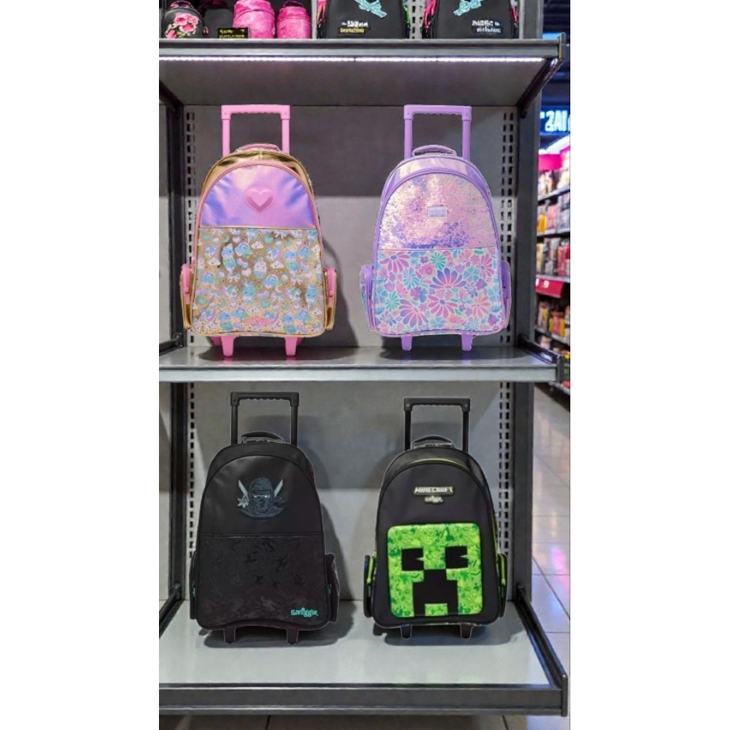 tas troli senior/ trolley bag SD import SMI cat trolley bag school SD/ kado anak cowok