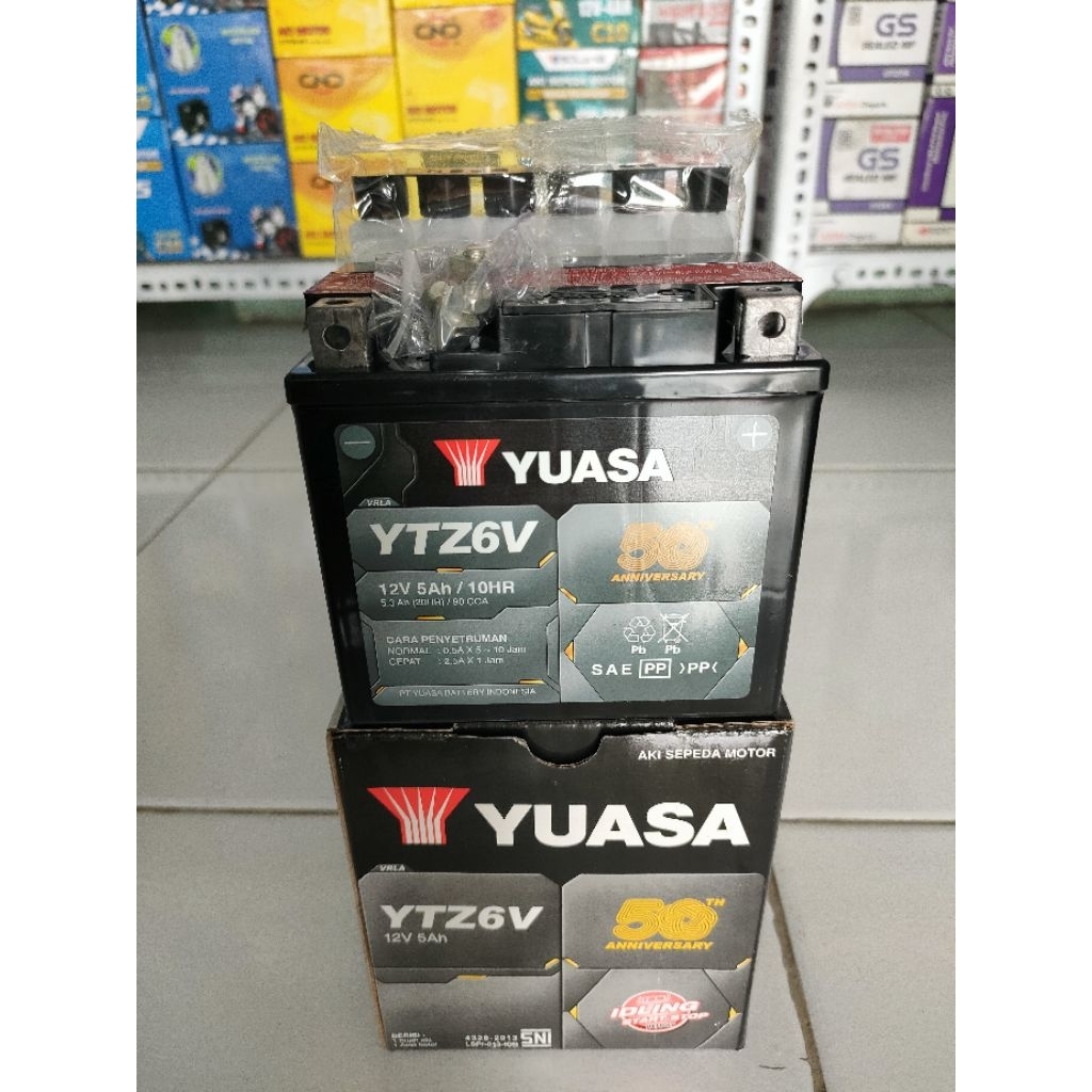 YUASA YTZ6V ORIGINAL Aki kering motor Satria FU,Satria 150,Satria injeksi(Garansi 1 bulan)