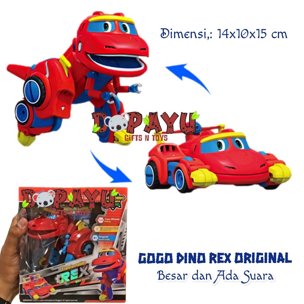 MAINAN ROBOT DINOSAURUS TRANSFORM S3 GOGO DINO REX 5901 Sound Original