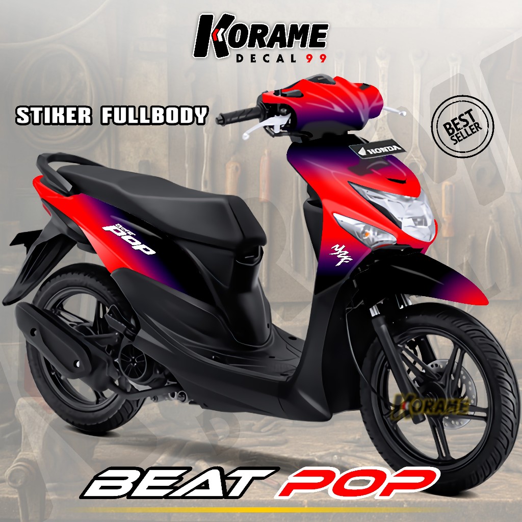 Decal Beat Pop Full body - Stiker Beat Pop Design Hitam Bunglon Series